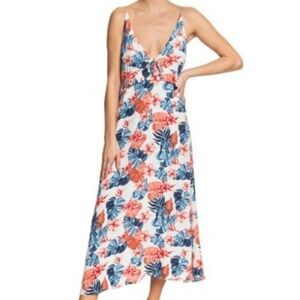 Roxy Floral Midi Dress Close to the Sea Medium NWT